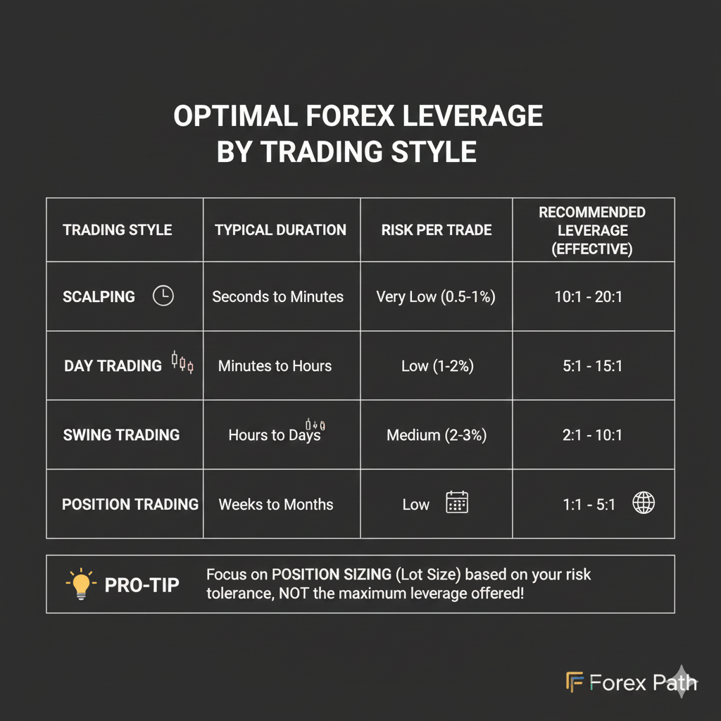 Optimal forex leverage by trading style - scalping, day trading, swing trading, position trading