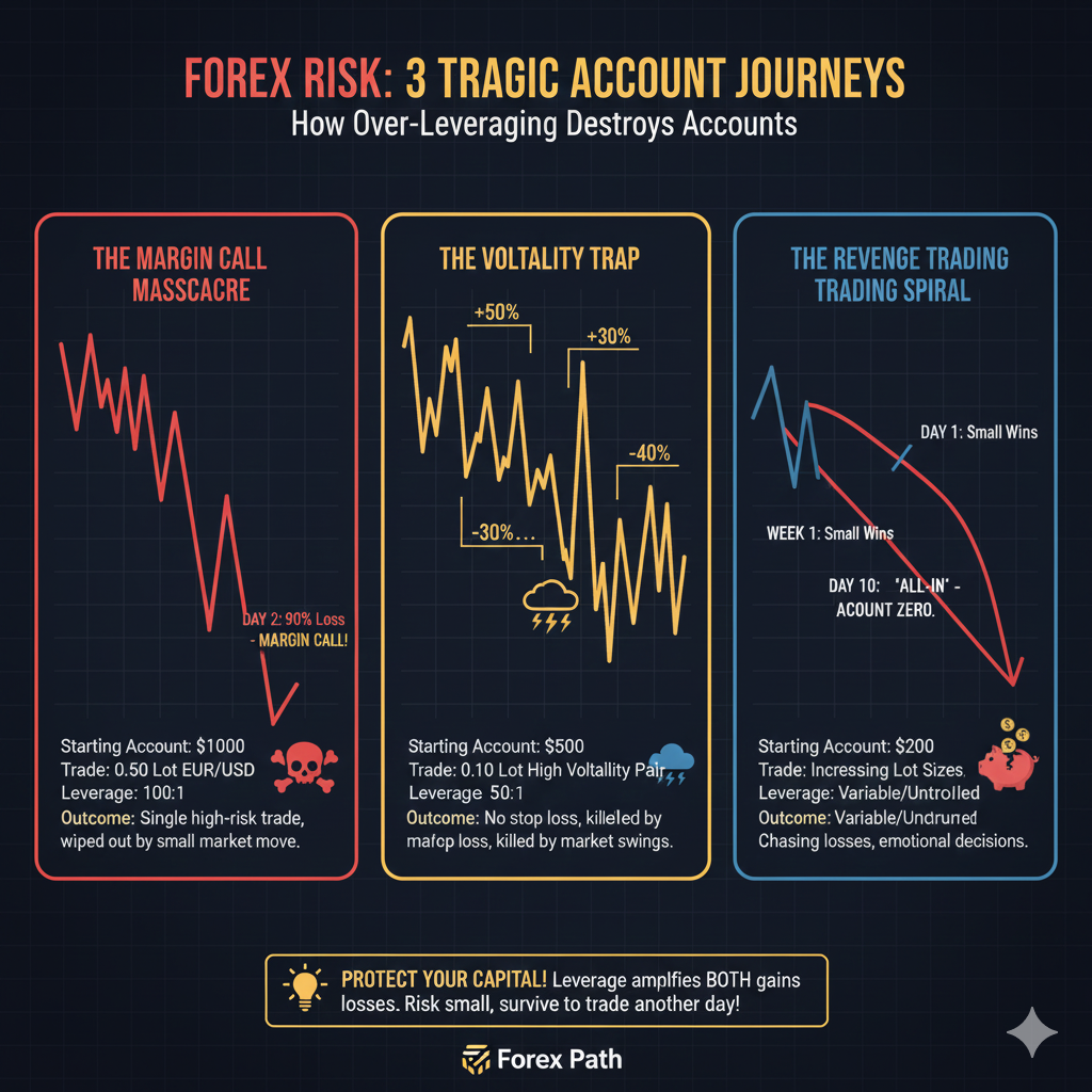 Real examples of forex accounts destroyed by excessive leverage usage