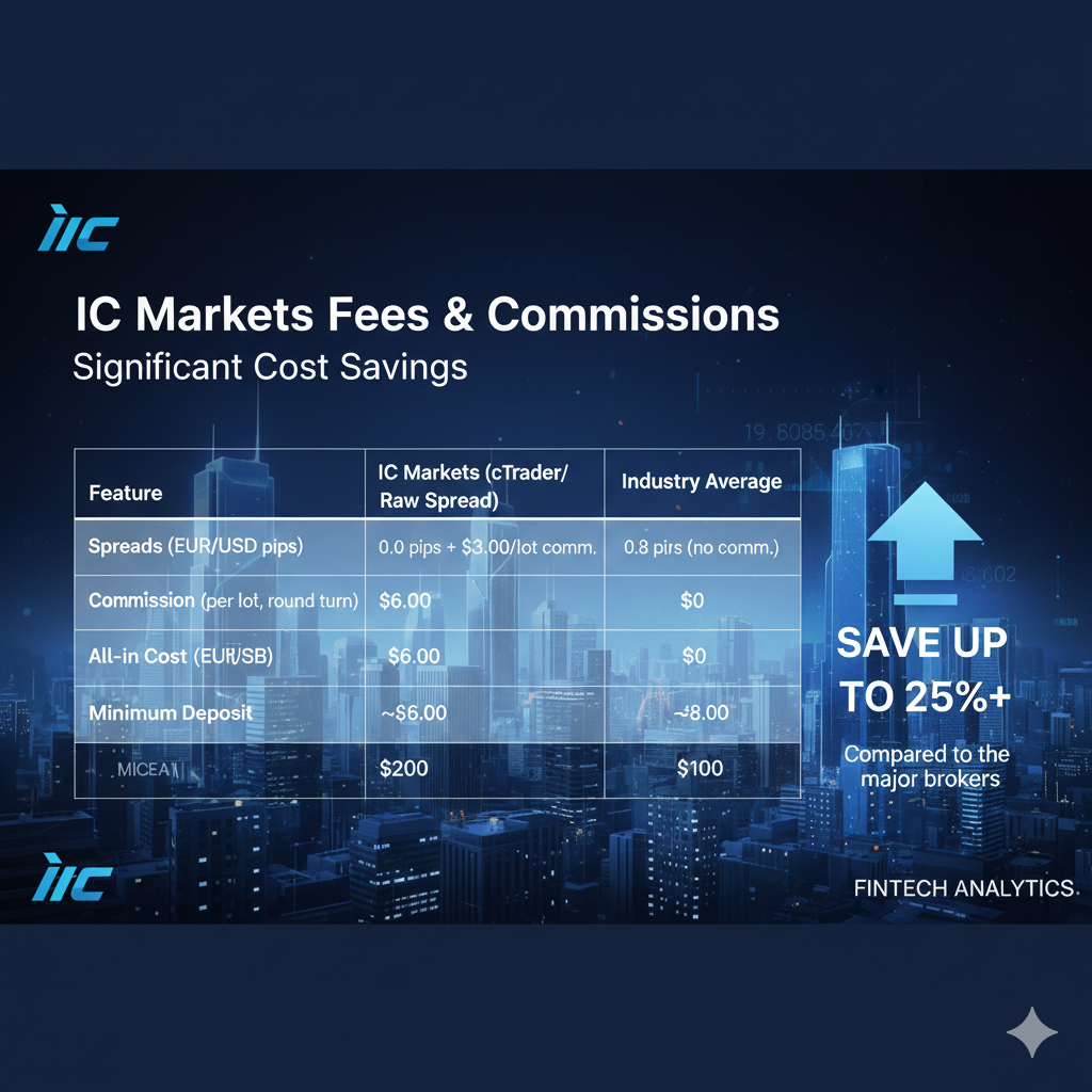 IC Markets spreads comparison showing competitive advantage for EUR/USD GBP/USD