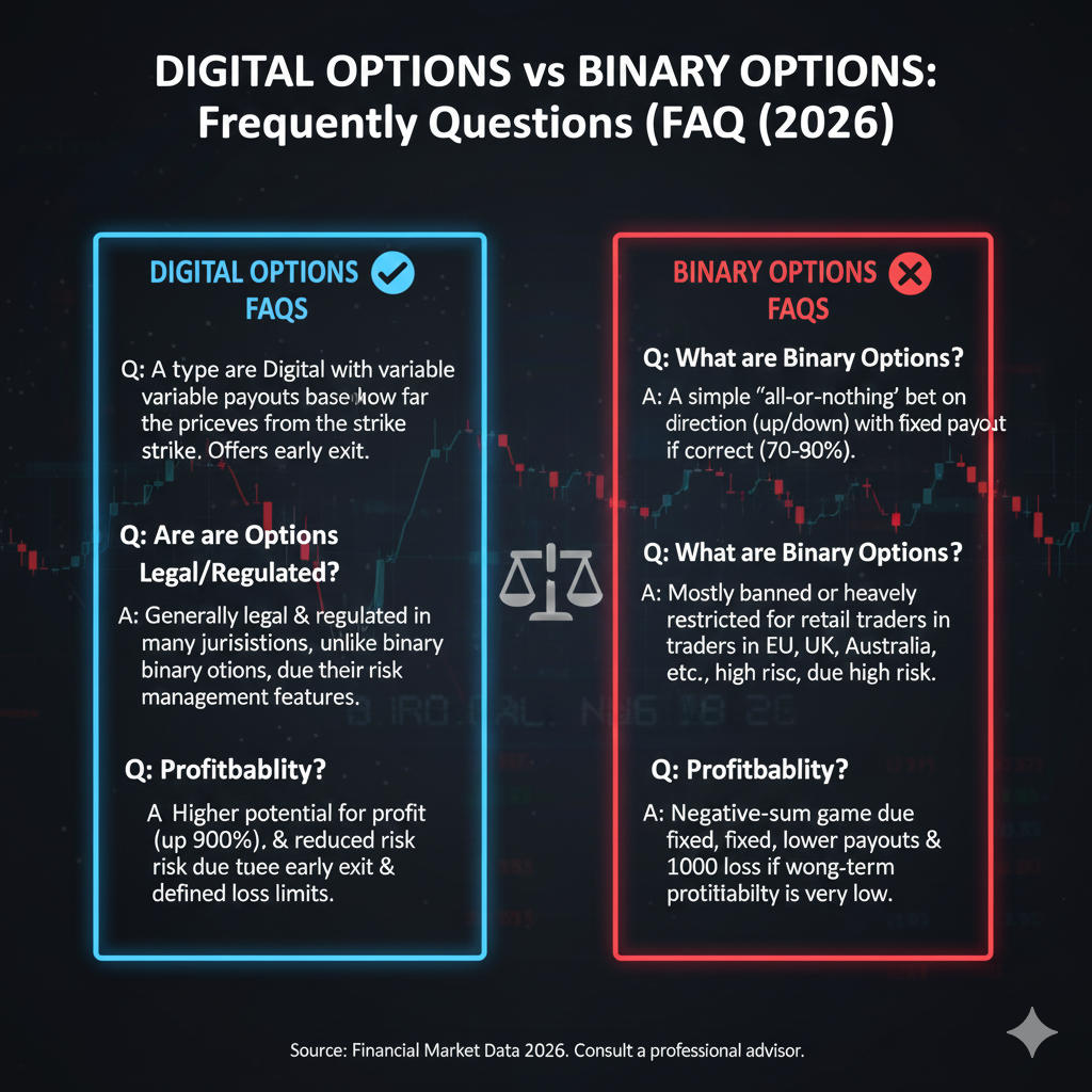 Digital options vs binary options frequently asked questions covering differences, legality, and profitability