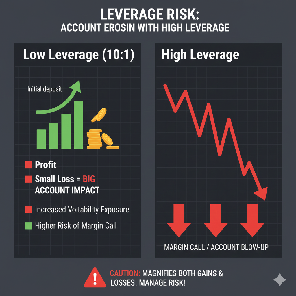  Leverage risk showing account erosion with high leverage