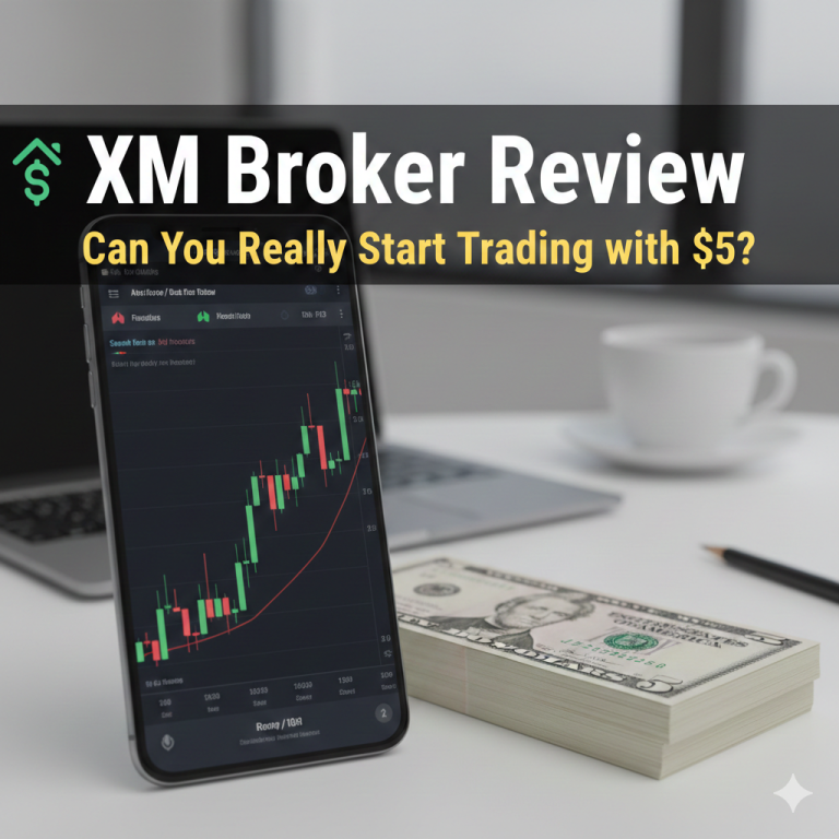generate a featured image for XM Broker Review: Can You Really Start Trading with $5?